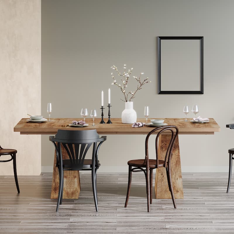 63 Inches Farmhouse Kitchen Dining Table for 4-6