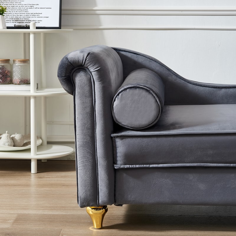 Upholstery Chaise Lounge Chair with Storage Velvet