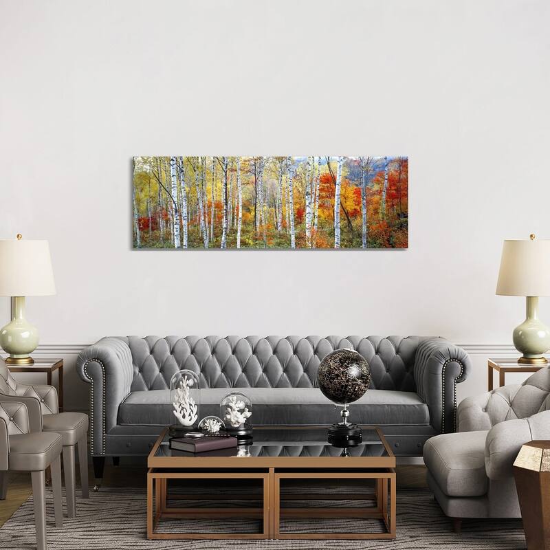 "Fall Trees, Shinhodaka, Gifu, Japan" Panoramic Images Canvas Print - 20x60x1.5