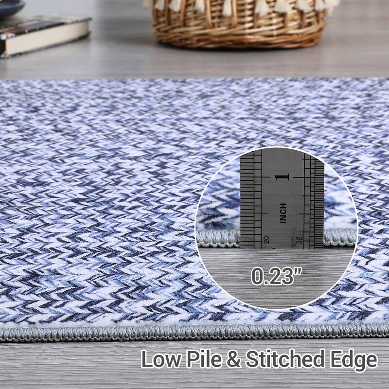 Modern Braided Print Rug Washable Area Rugs for Living Room Bedroom