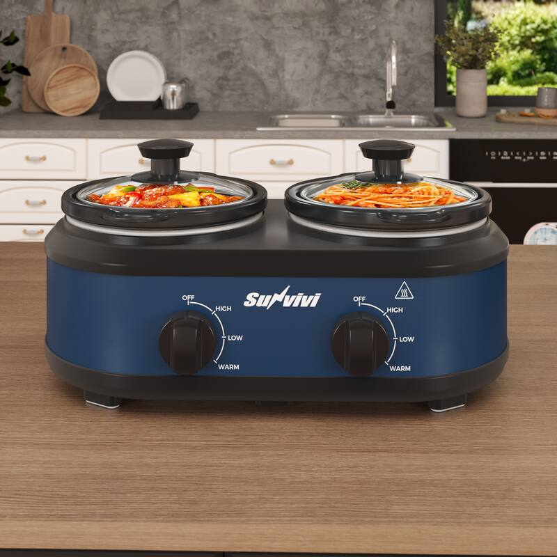 Dual Pot Slow Cooker, 2 x 1.25 QT