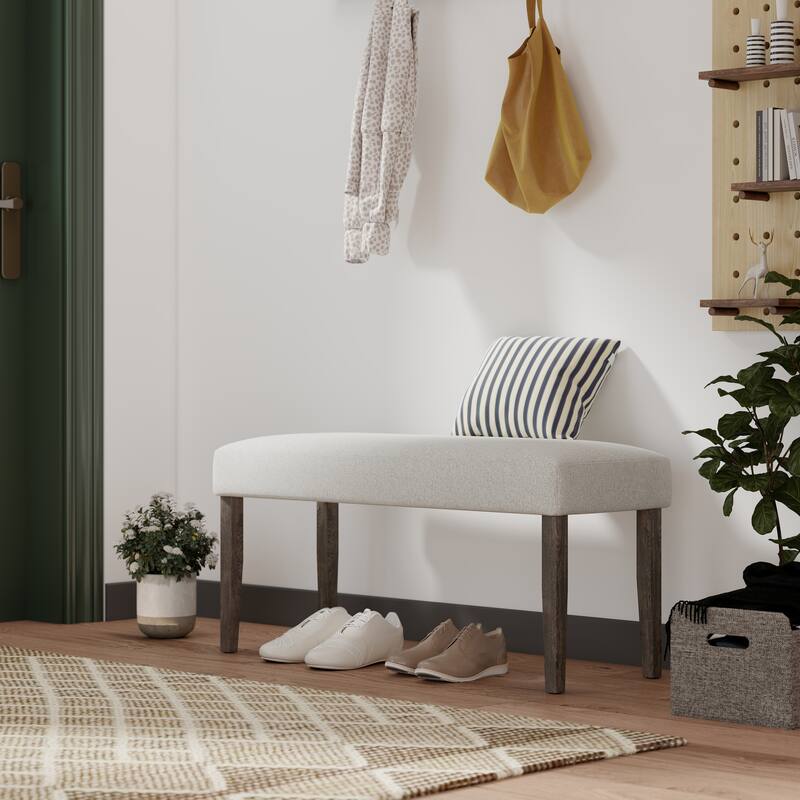 Roundhill Furniture Sorlen Contemporary Upholstered Dining Bench, Gray