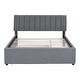 preview thumbnail 24 of 32, Eye-catching Design Teddy Fleece Upholstered Platform Bed with Twin XL Trundle, LED Light, Queen Size