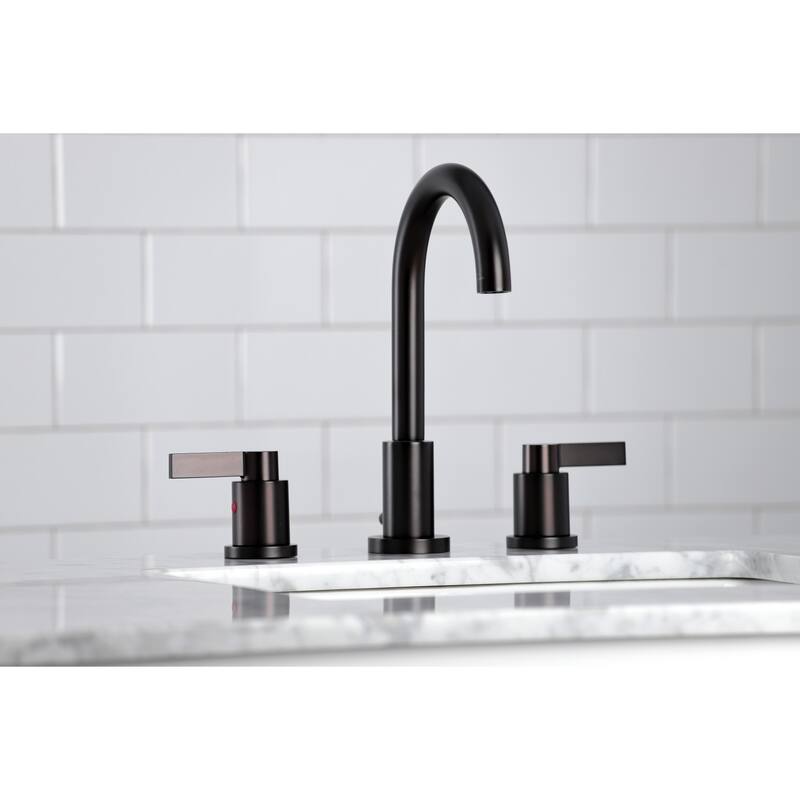 Kingston Brass NuvoFusion Two-Handle 3-Hole Deck Mount Widespread Bathroom Faucet