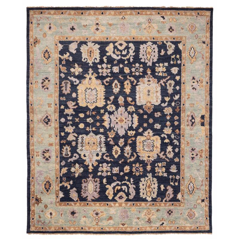 ECARPETGALLERY Hand-knotted Jules Serapi Dark Navy Wool Rug - 8'1 x 9'9