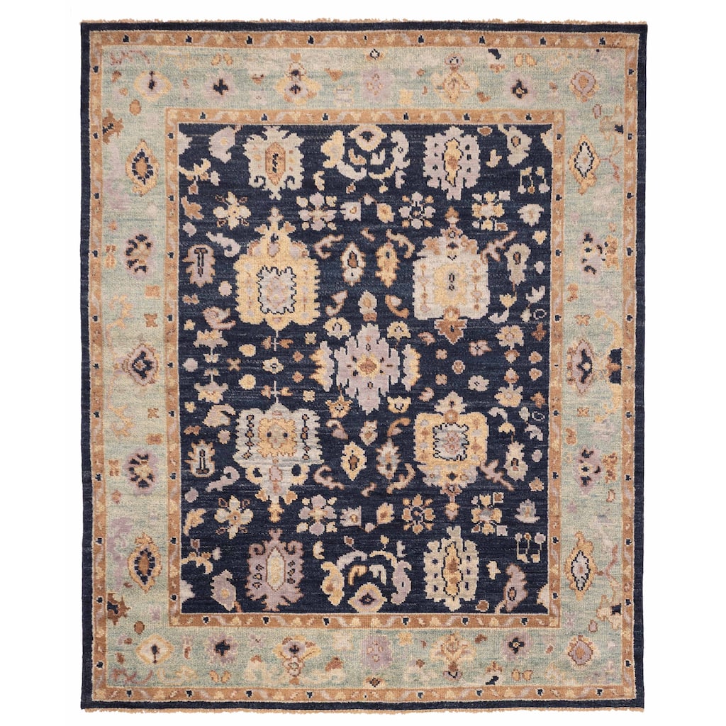 ECARPETGALLERY Hand-knotted Jules Serapi Dark Navy Wool Rug - 8'1 x 9'9