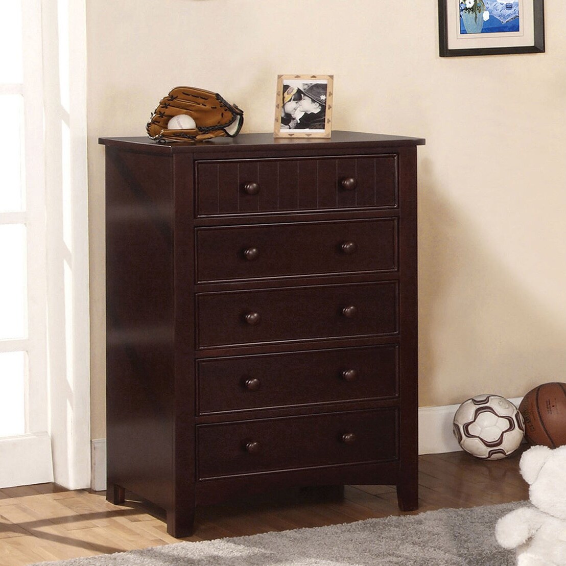 Hae Traditional Solid Wood 5-Drawer Chest by Furniture of