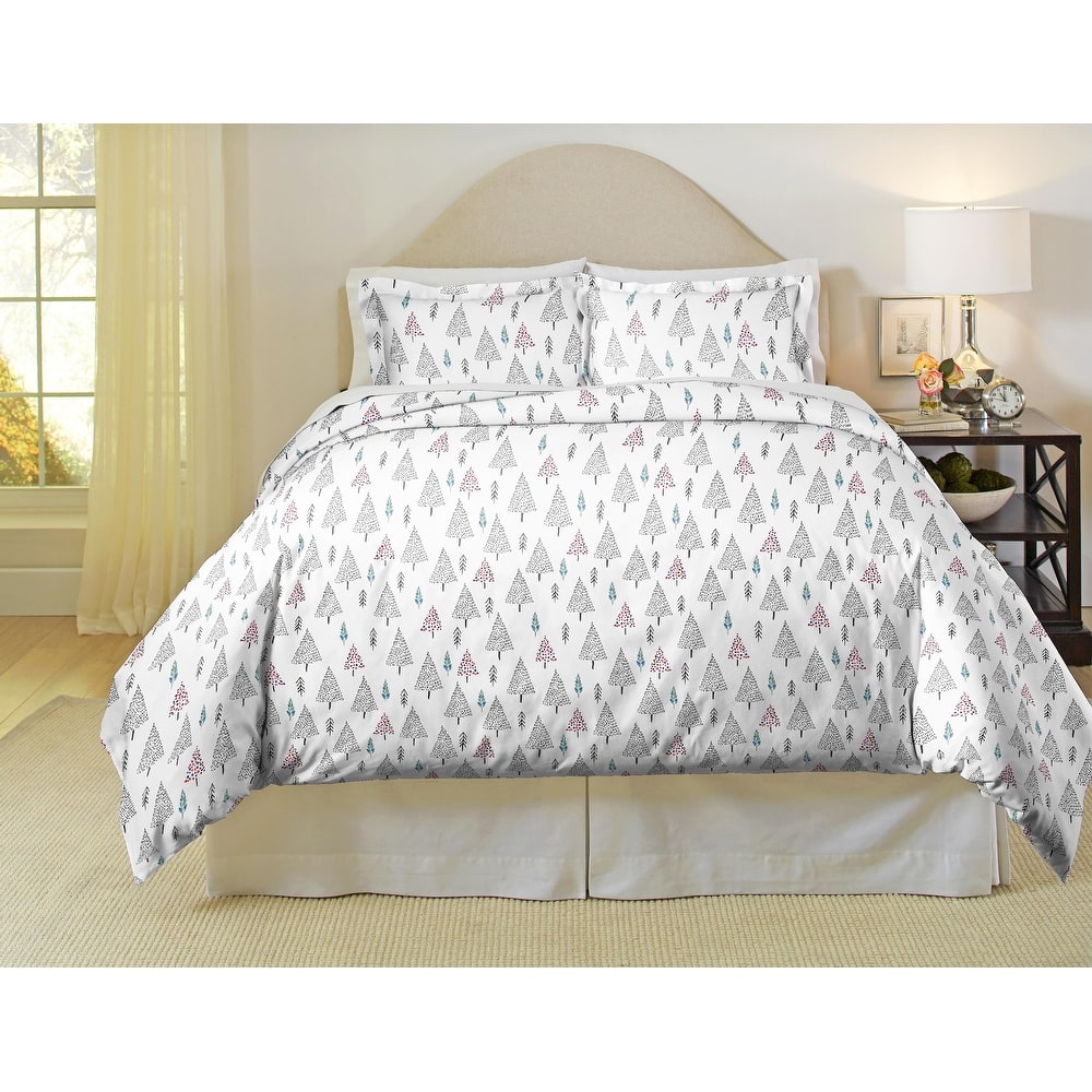 Pointehaven 180 GSM Cotton Flannel Cotton Flannel Oversized Duvet Set