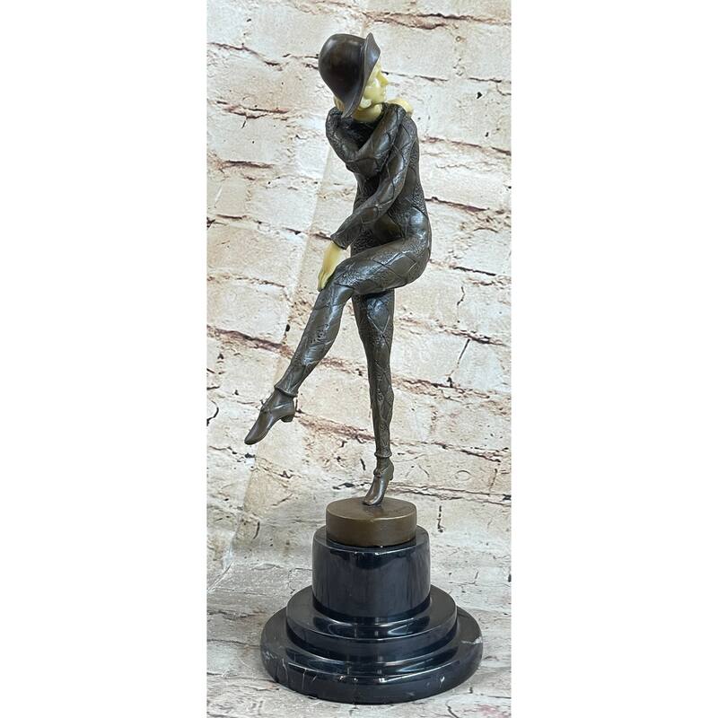 Signed D.H Chiparus Napoleon Dancer Bronze Marble Statue Sculpture Figurine Deco