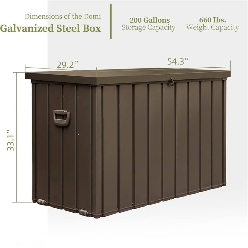 200 Gallon Outdoor Storage Deck Box Waterproof, Large Storage Bin