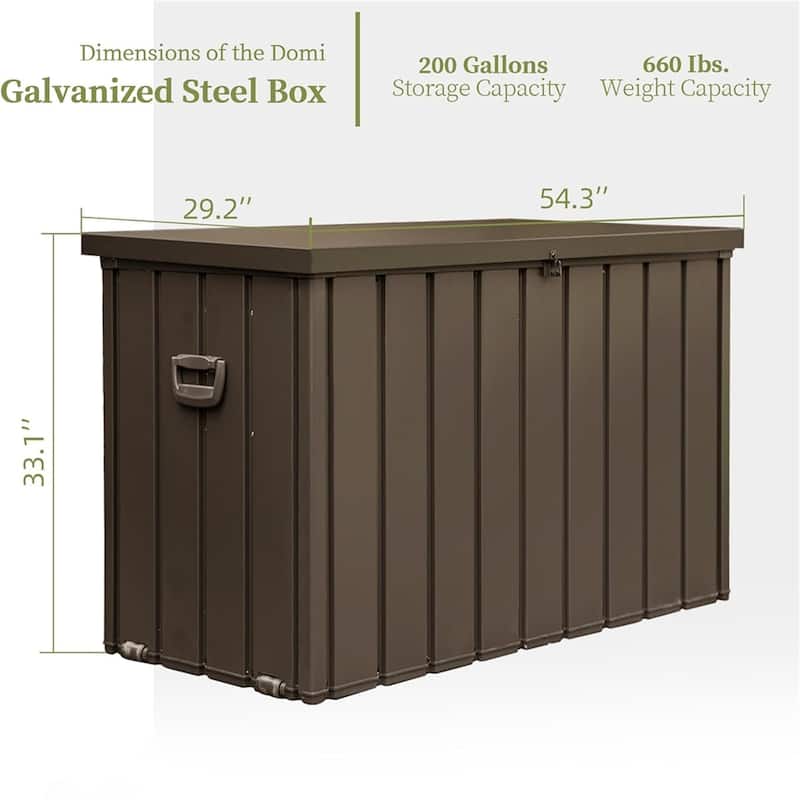 Outdoor Waterproof Storage Deck Box with Handles and Mobility Rollers