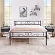 preview thumbnail 7 of 17, 3-pieces Platform Bed Frame and Glass Top Nightstands Set of 2
