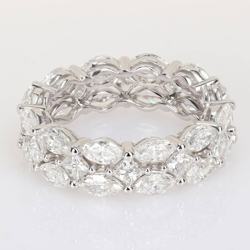 Miadora 4 7/8ct TDW Marquise and Princess-Cut Diamond Full Eternity Band in 14k White Gold