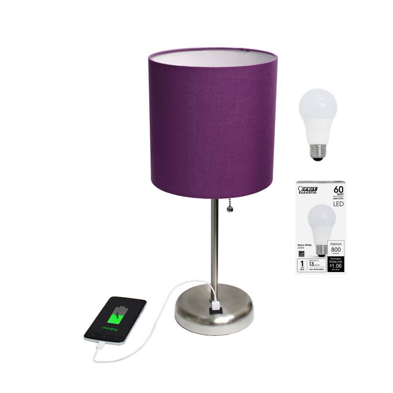 Simple Designs 19.5" Desk Lamp with Feit LED Bulb Included - 19.50