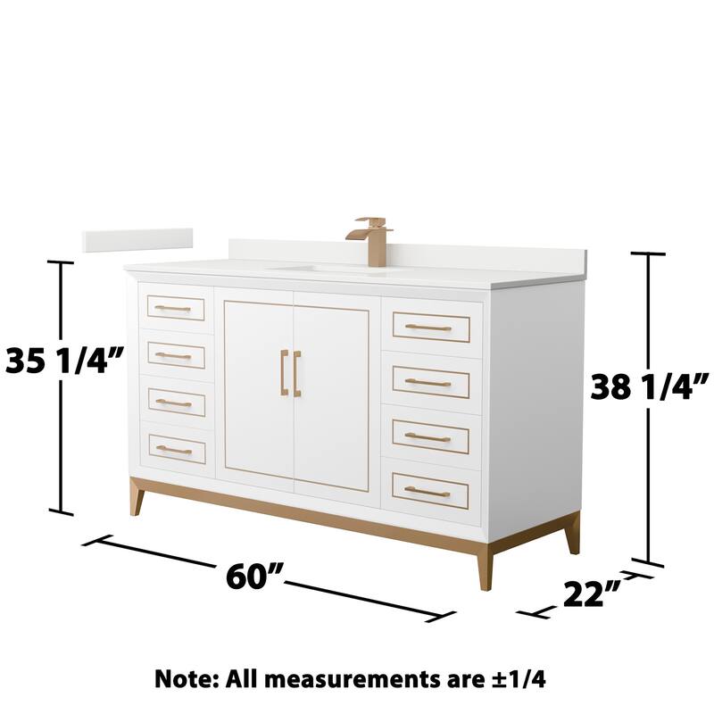 Wyndham Collection WCH515160S-QTZ-UNSMXX Marlena 60" Free Standing