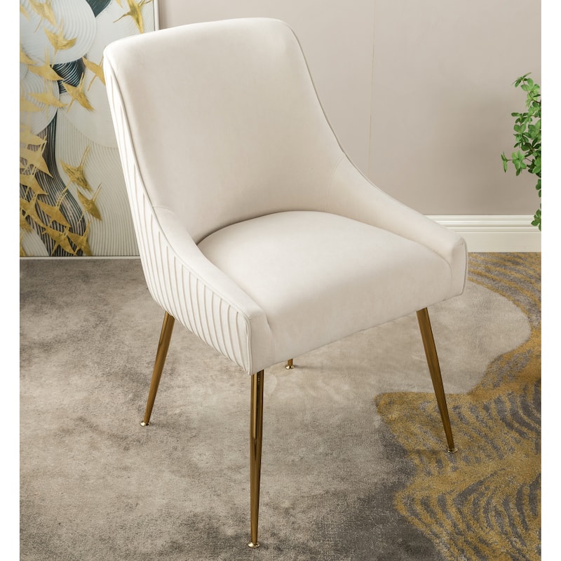 Mid Century Velvet Upholstered Dining Chair