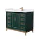 Option Green / White Cultured Marble Top / Satin Bronze