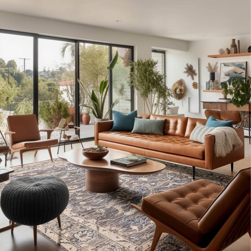 ECARPETGALLERY Hand-knotted Modern Oushak Dark Grey Wool Rug - 8'0 x 10'3