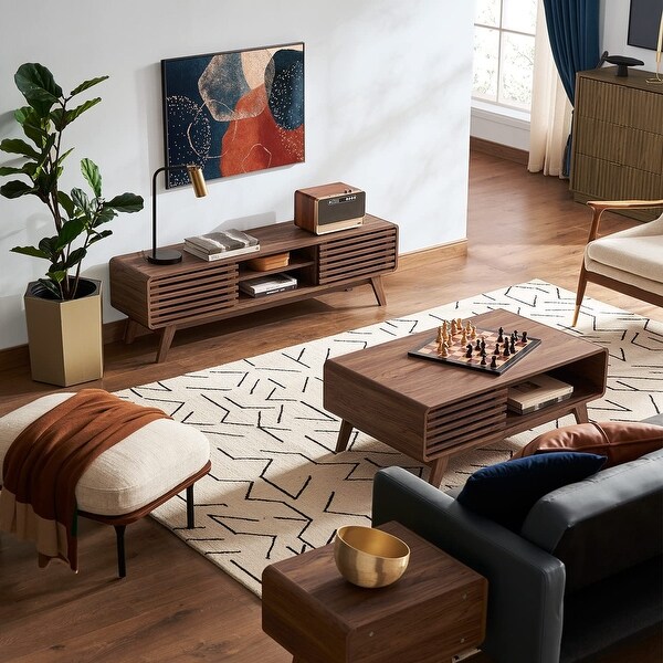 Mopio Ensley Mid Century Modern Coffee Table with dual side storage Centerpiece for your living room On Sale Bed Bath Beyond 35279177