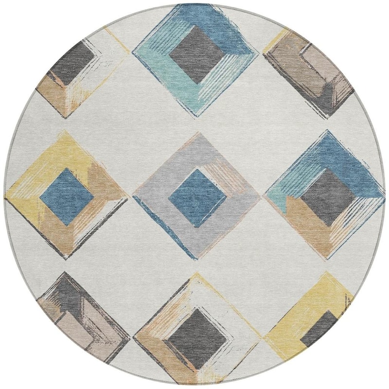 HomeRoots Geometric Transitional Rectangle Outdoor Rug