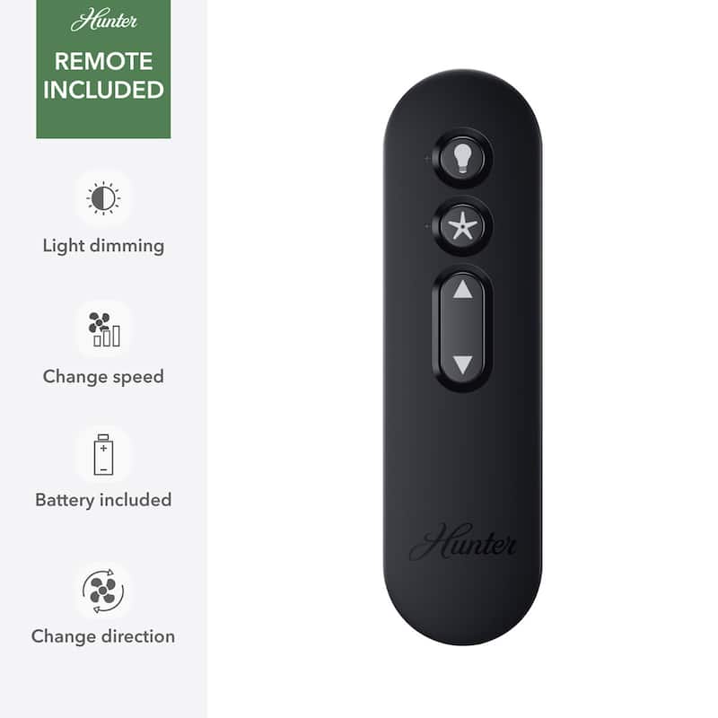 Hunter 52" Erling ENERGY STAR Ceiling Fan with LED Light Kit and Handheld Remote - Contemporary, Transitional, Modern Farmhouse