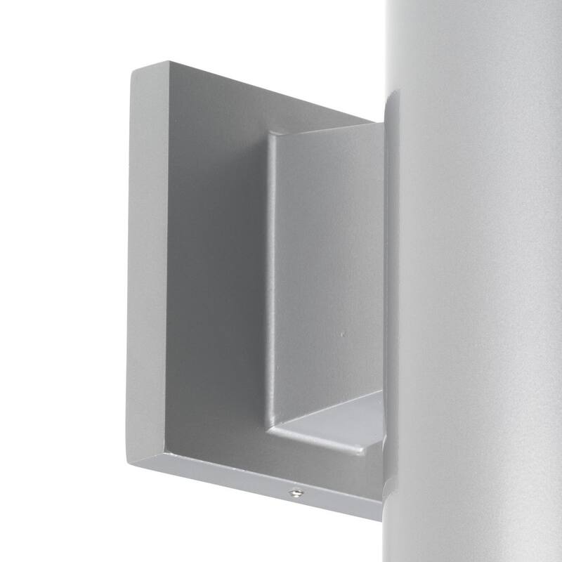 6" Metallic Gray LED Outdoor Wall Cylinder - 13.500" x 10.250" x 8.370"