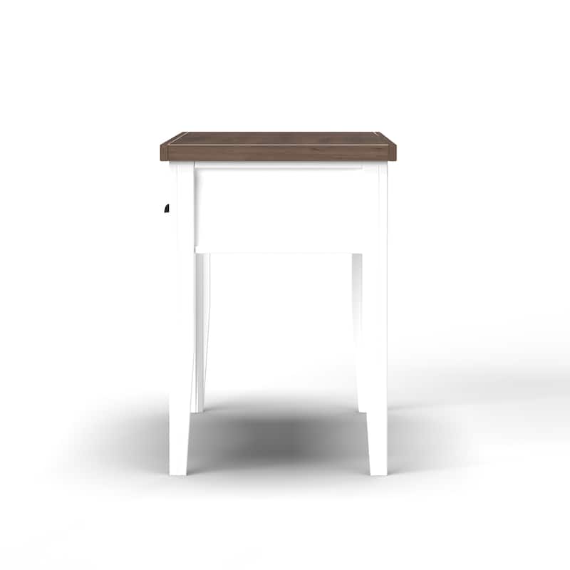 Bridgevine Home Modern Farmhouse 53 inch Writing Desk, No Assembly Required, Two-Tone Finish
