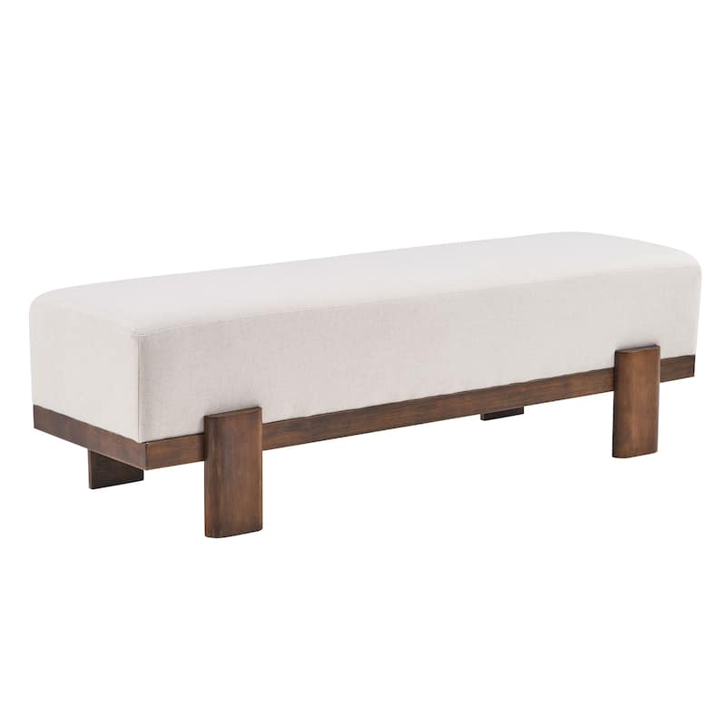 Christopher Knight Home - Kirov 54.75" Modern Upholstered Entryway Bench with 9" Thick Cushioned Seat & Solid Wood Legs