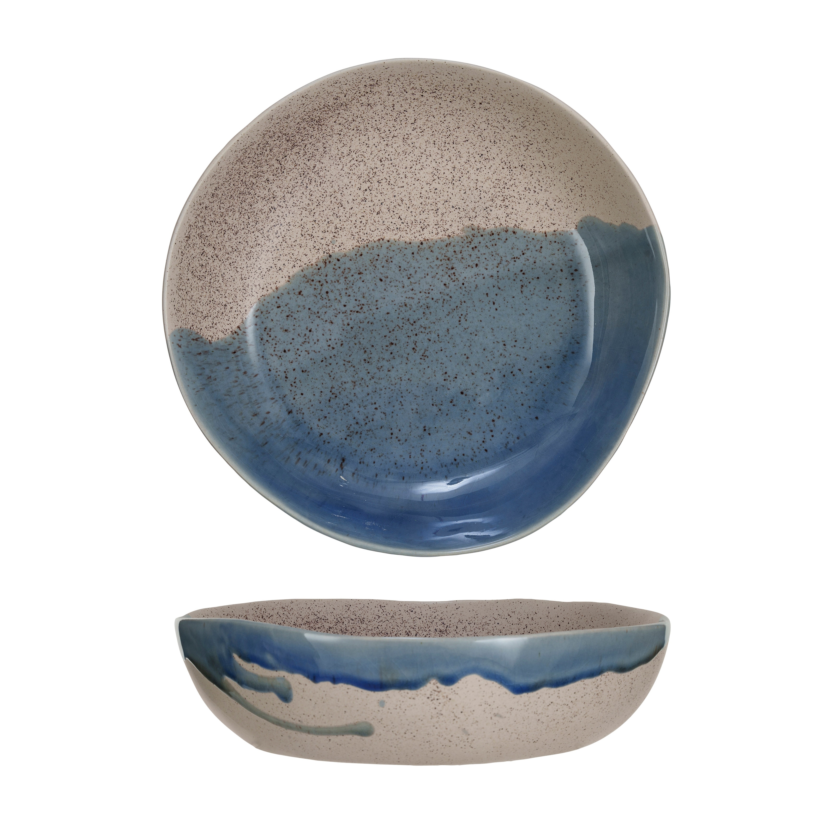Stoneware Serving Bowl with Crackle Glaze