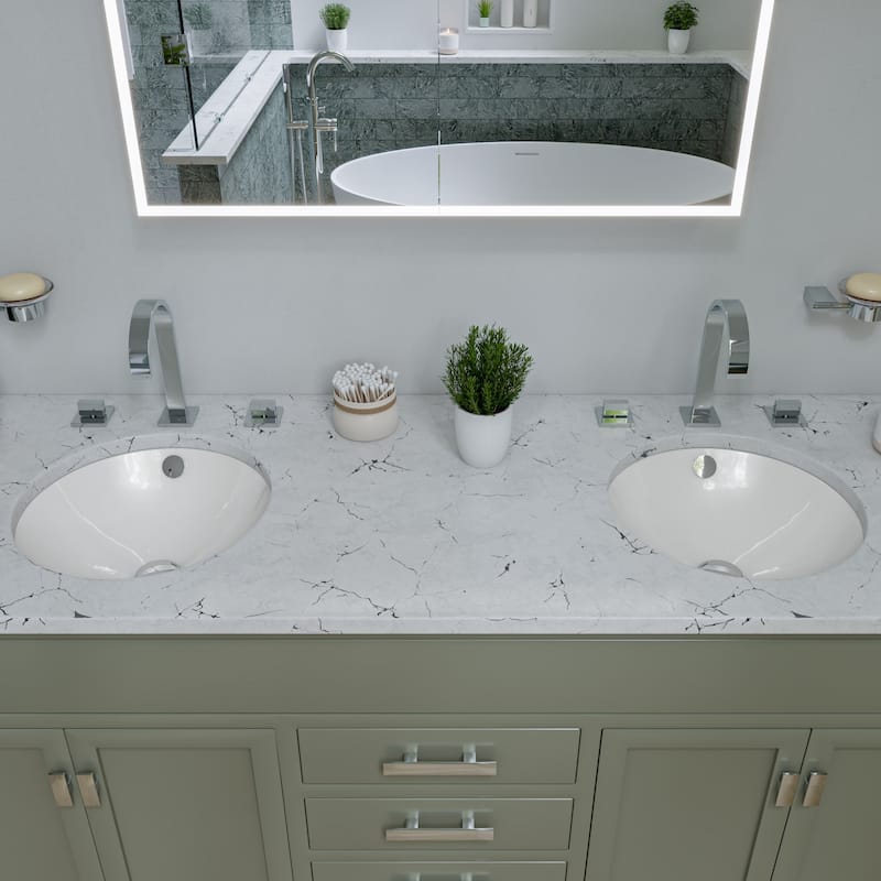 ALFI brand White 17" Round Undermount Ceramic Sink
