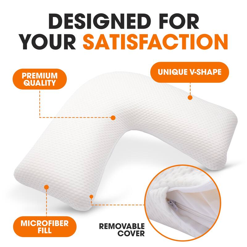 Cheer Collection Premium V Shaped Memory Foam Pillow