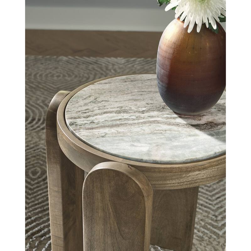 Signature Design by Ashley Gavrilley Brown/Gray Accent Table - 15.25" W x 15.25" D x 21.13" H