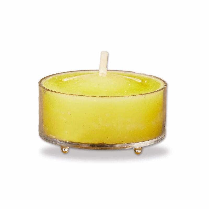 Color Studio Tealight Candles Set of 8 Yellow Smokeless Paraffin Wax Burn Time 3 Hrs