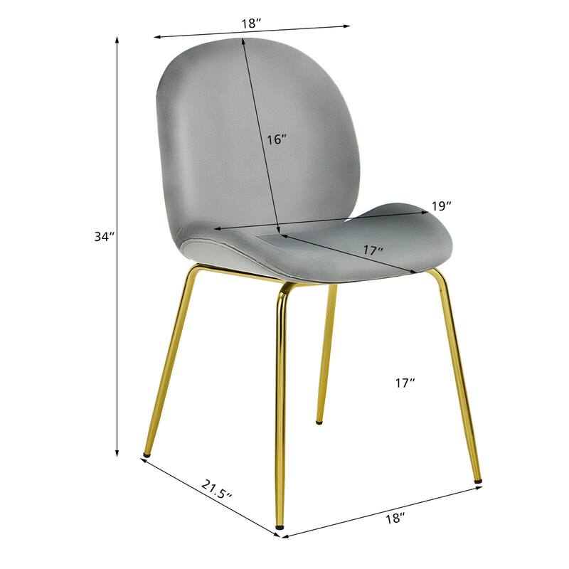 Gymax 4PCS Velvet Dining Chair Accent Leisure Chair Armless Side Chair - See Details