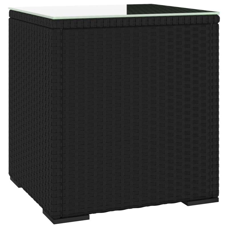 vidaXL Side Table Outdoor Patio Wicker Rattan Coffee Console Table Poly Rattan - 15.7" x 14.6" x 15.9"