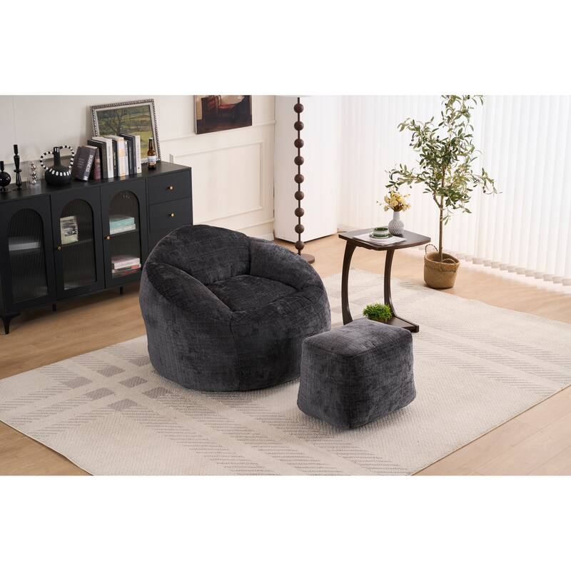 Foam Bean Bag Chairs for Adults/Teens with Filling,Bean Bag Lazy Sofa with Ultra Soft Chenille Cover, Bean Bag,Indoor &