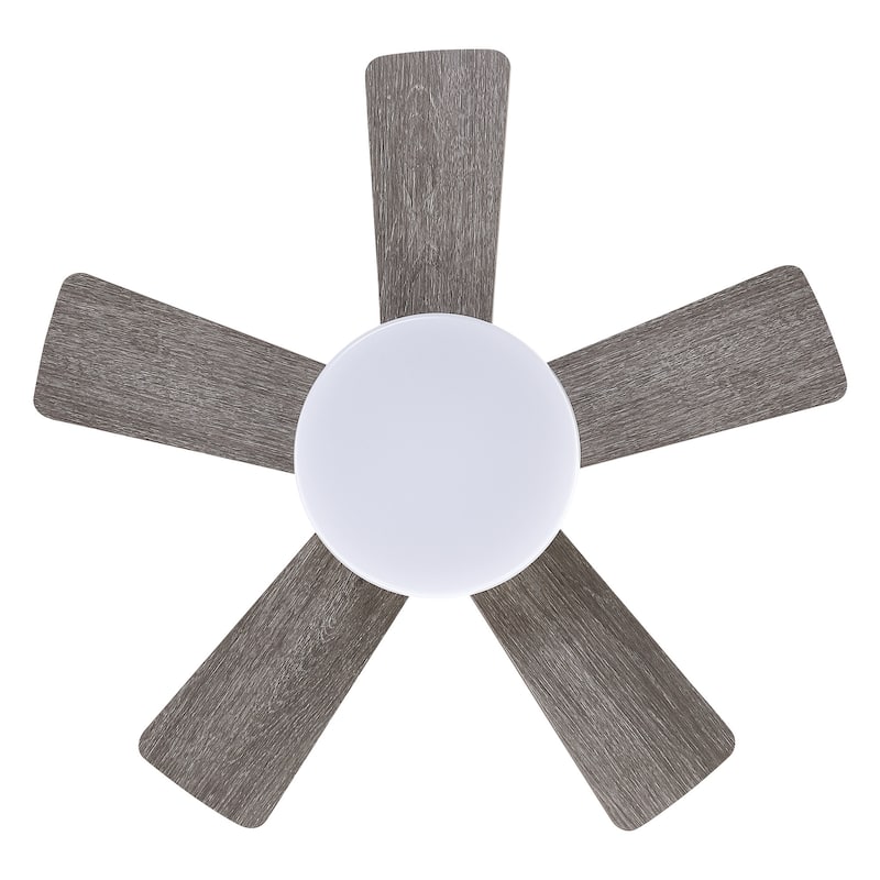 24" Brushed Nickel Wooden Small Hugger Ceiling Fan with Light