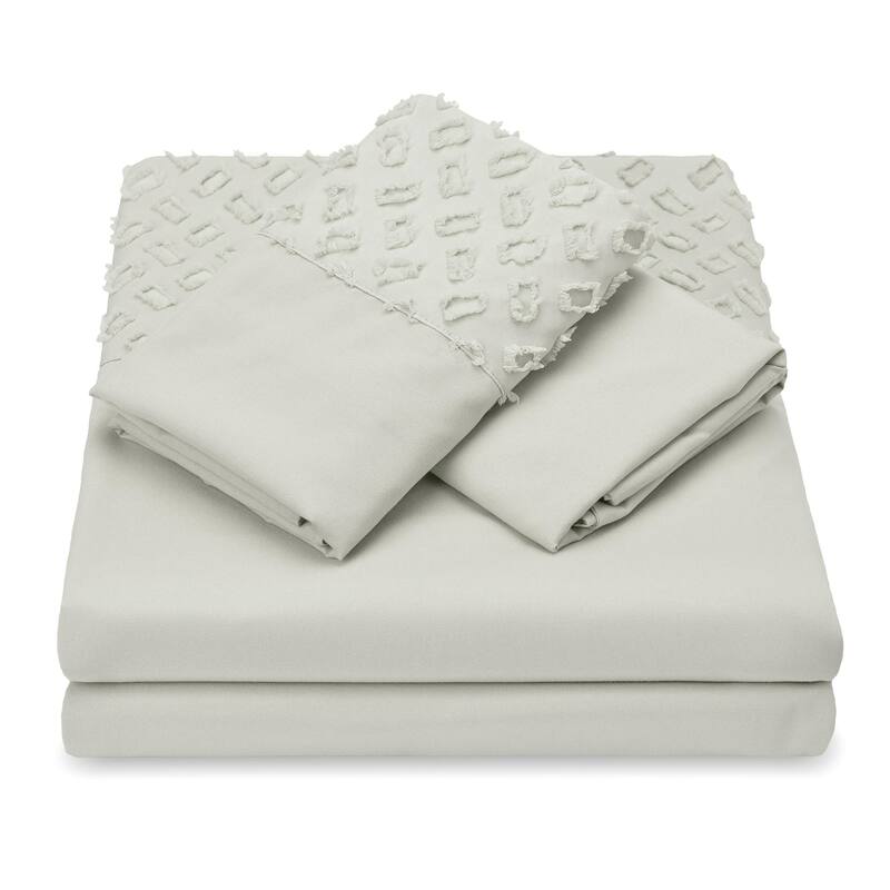 Chanasya Clipped Tufted Textured Boho Soft Microfiber Sheet Set