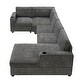 preview thumbnail 14 of 38, Irregular Corner U Shaped Sectional Sofa,Chenille Couch Set with Oversized Chaise