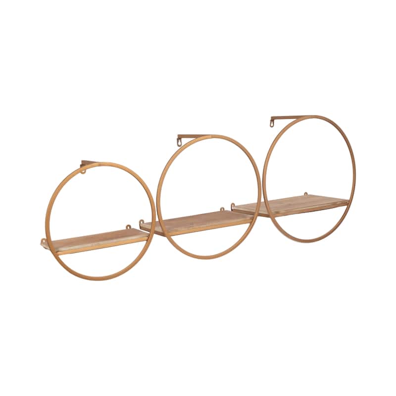 Metal Modern Circular Wall Shelves - Set of 3