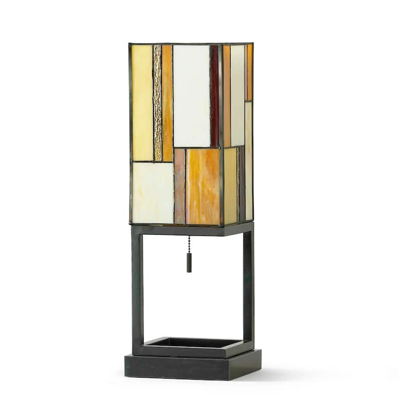 HOMEGLAM Aurae 22" H Modern Tiffany Glass Table Lamp - Warm Tone