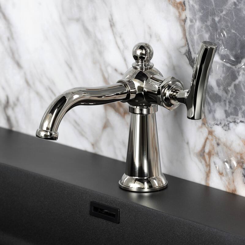 Kingston Brass Hallerbos Single-Handle 1-Hole Deck Mount Bathroom Faucet with Drain