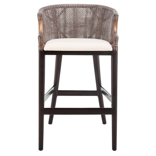 SAFAVIEH Brando Rattan 30-inch Bar Stool - 22.3" x 20.5" x 39"