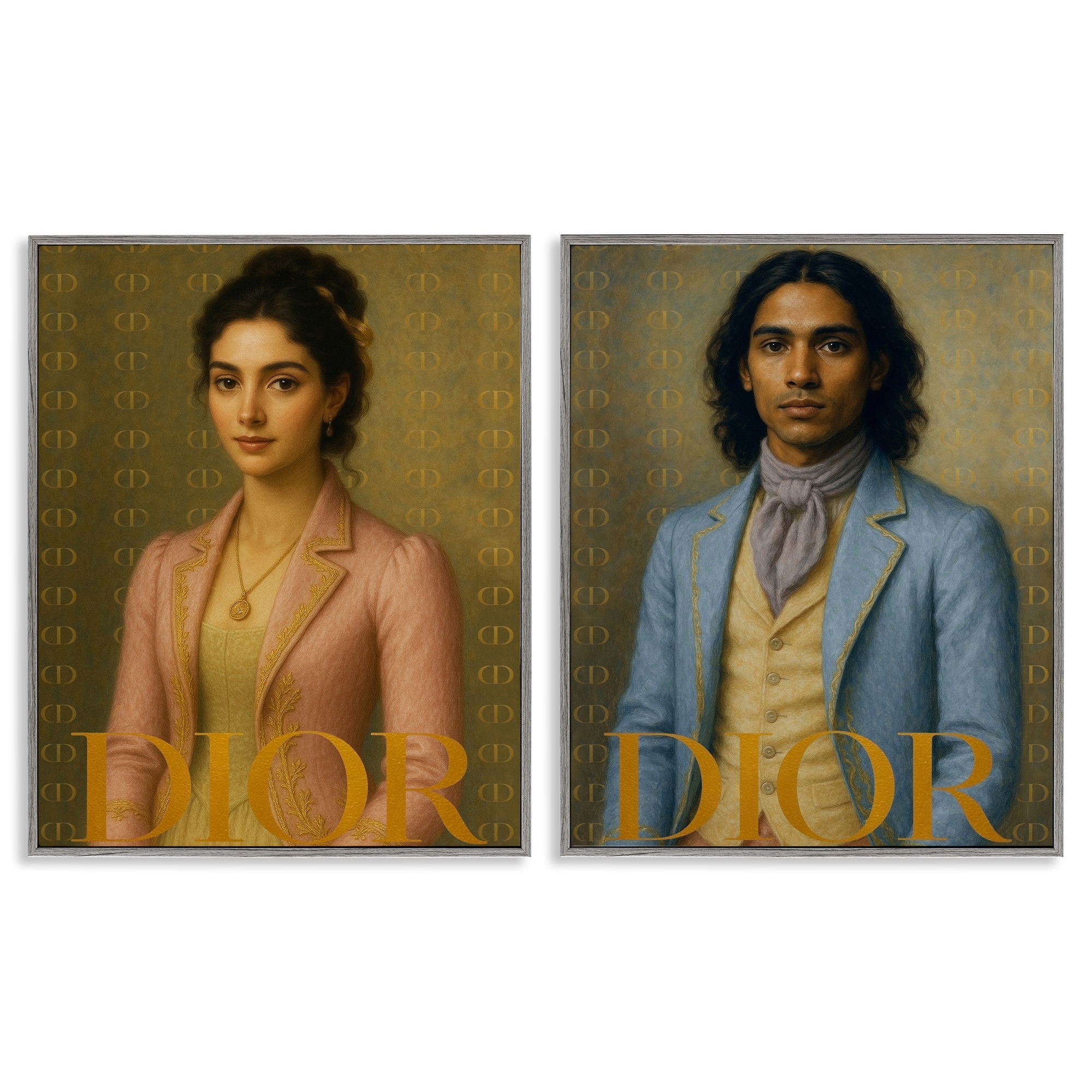 Stupell Iconic Vintage Fashion Models Framed Giclee Art Design By Grotto Studios (Set of 2)