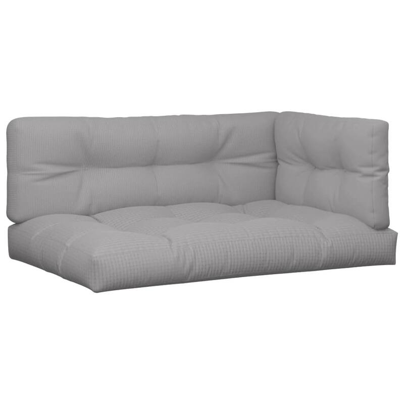 vidaXL Pallet Cushion Set of 7 Grey 100% polyester Large - 31.5 x 47.2 x 4.7 in