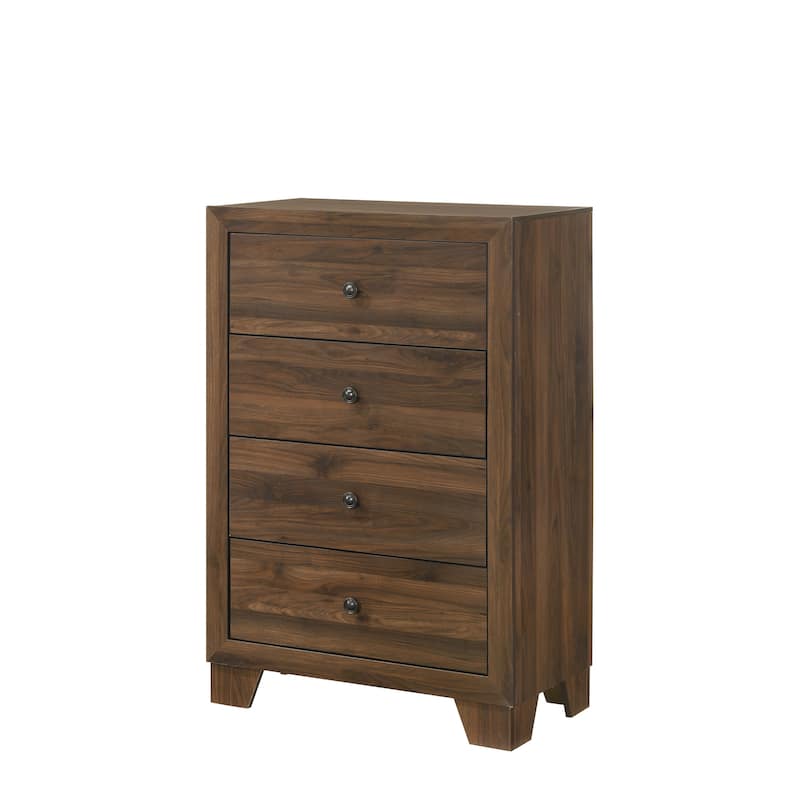 Linette Brown Fabric Upholstered Panel Bed