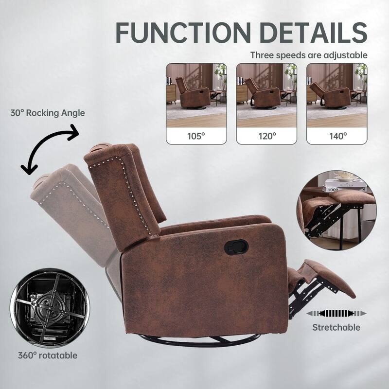 360 Degree Swivel Recliner Rocking Chair