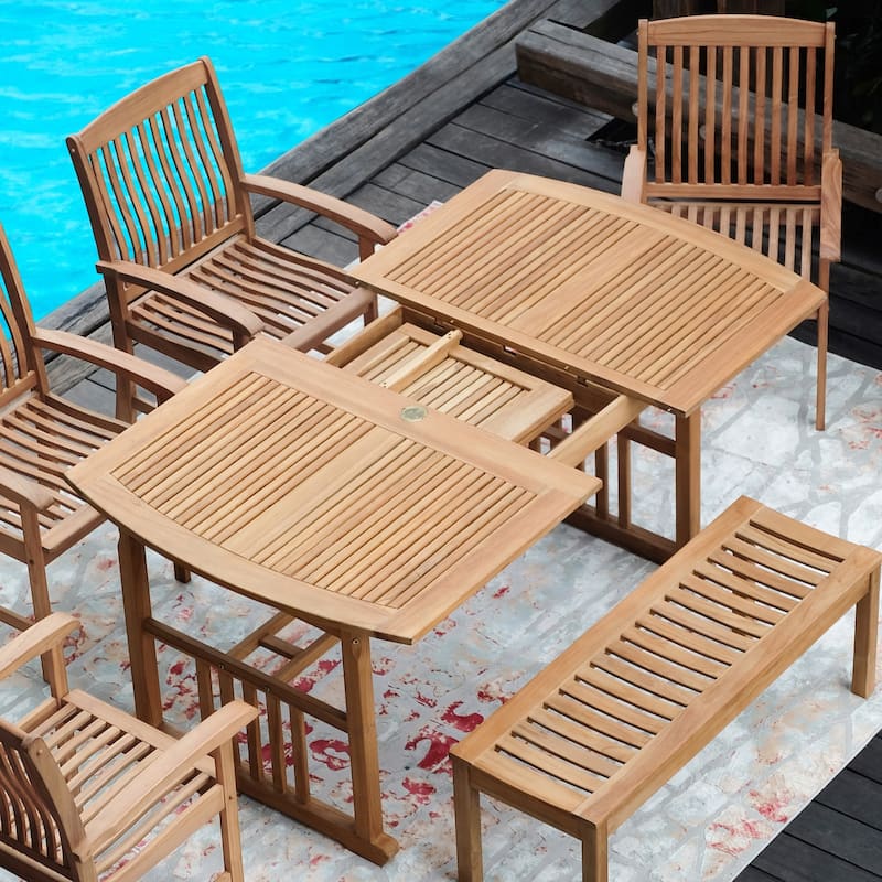 Cambridge Casual Caterina 6-Piece Teak Outdoor Extendable Dining Set