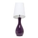preview thumbnail 3 of 9, Curved Purple Ceramic Table Lamp with Asymmetrical White Shade
