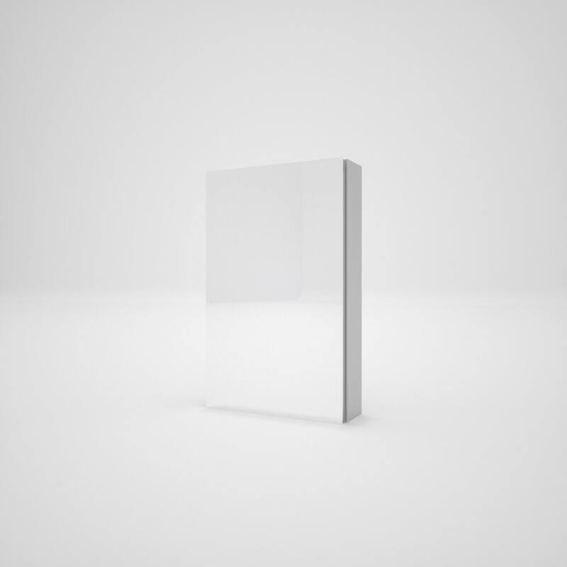 15" x 24" Rectangular Aluminum Surface Mount Medicine Cabinet with Mirror and Shelves - 15" x 24"